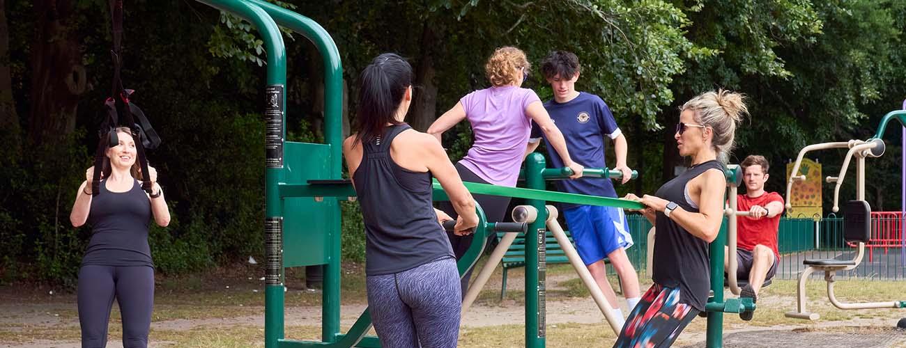 women working out on a Fresh Air Fitness Outdoor Gym