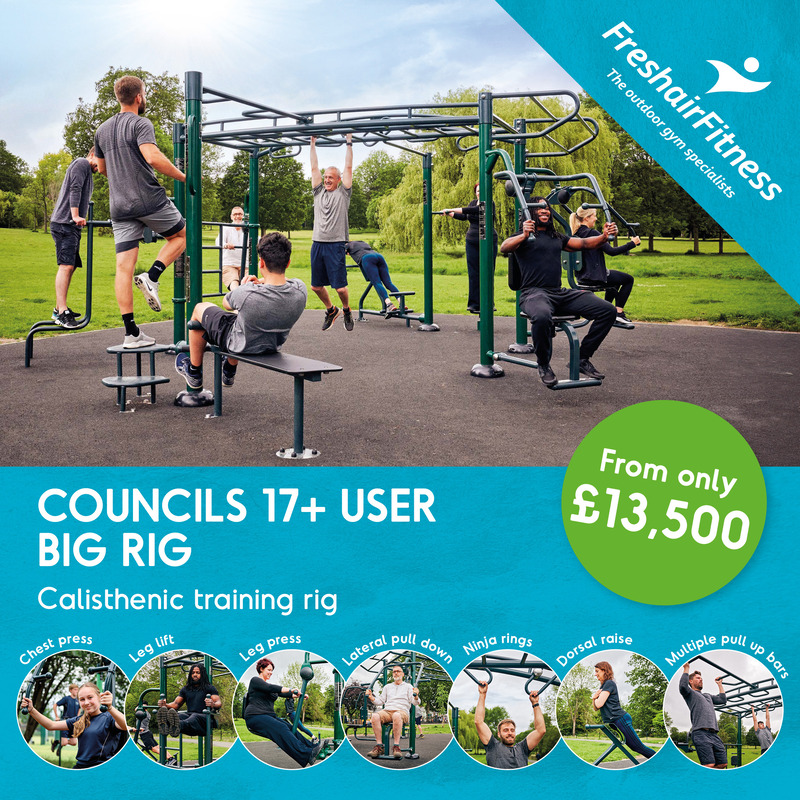 People exercising on Fresh Air Fitness equipment