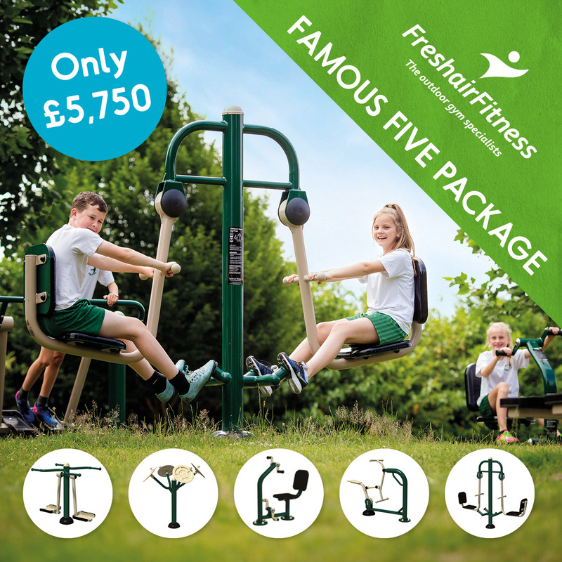 Children exercising on Fresh Air Fitness equipment