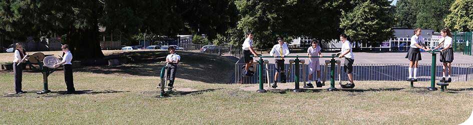 Fresh Air Fitness gym equipment in school