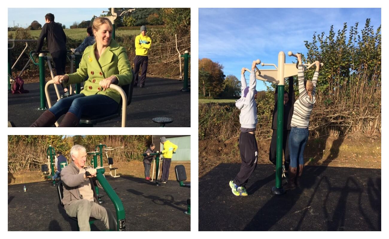 people using the Fresh Air Fitness outdoor gym