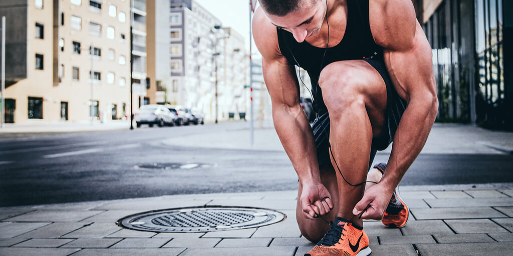 man getting ready for a run