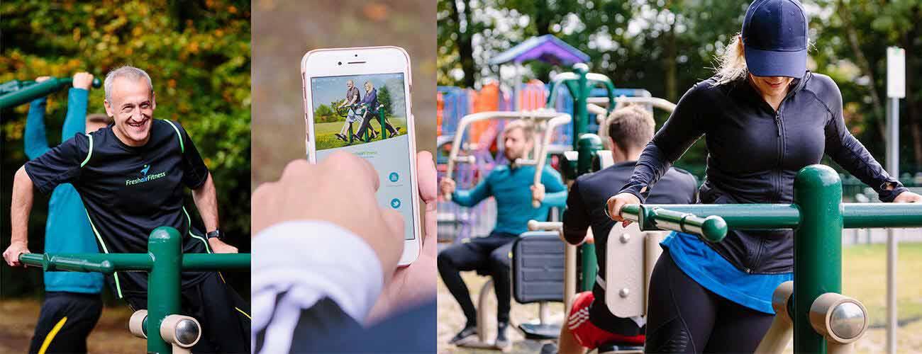 Our park gym equipment with free app