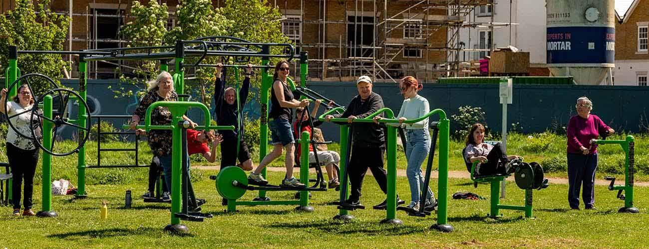 Friends of Kingsmead Park Using Fresh Air Fitness Gym