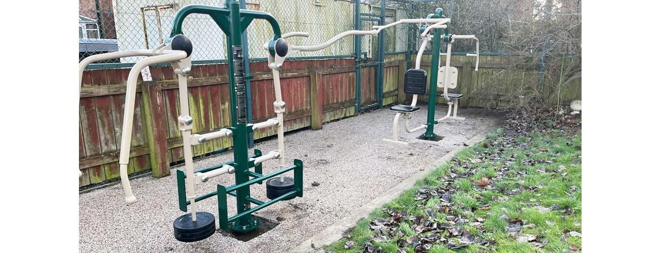 New outdoor gym equipment at BASIC