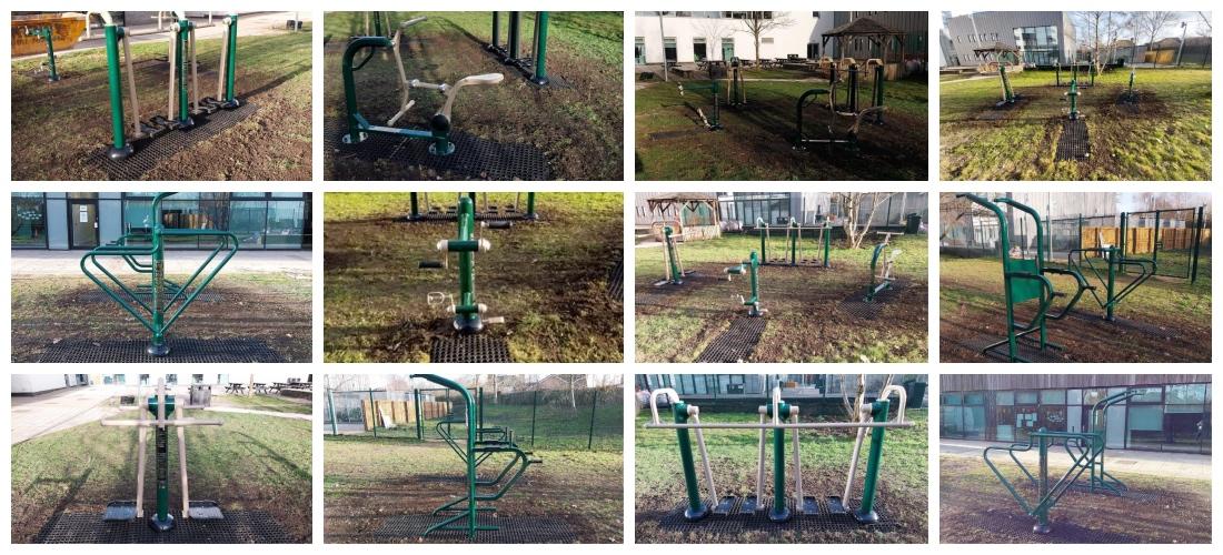 outdoor gym equipment at Manchester College