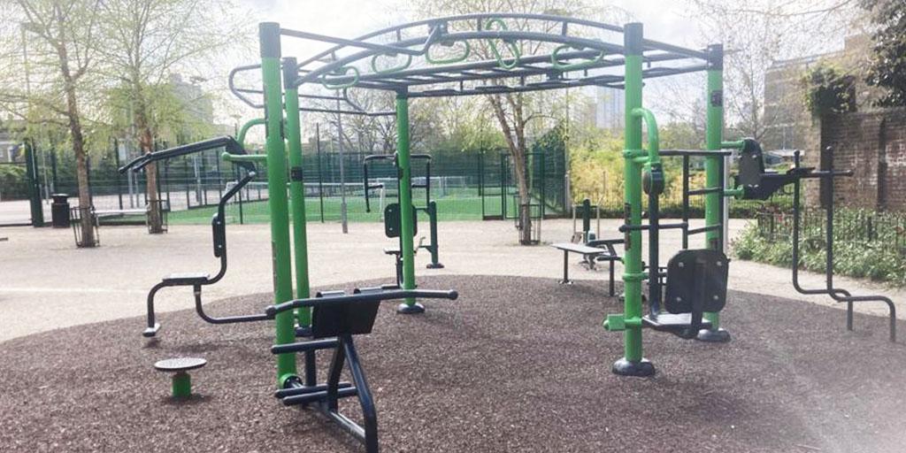 new outdoor gym equipment at Geraldine Mary Harmsworth Park