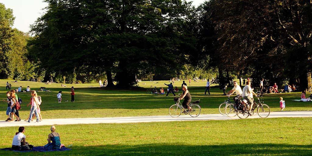 people enjoying local park on summers day