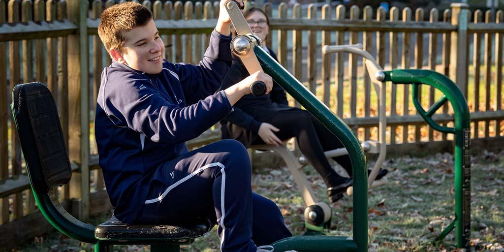 Children with SEND using outdoor gym