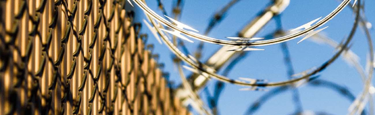 Barbed wire surround outdoor exercise machines